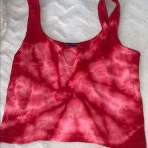 Red tie dye brandy tank top